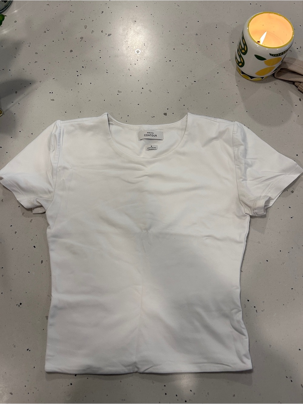 Babaton Contour White Short Sleeve Crew Shirt